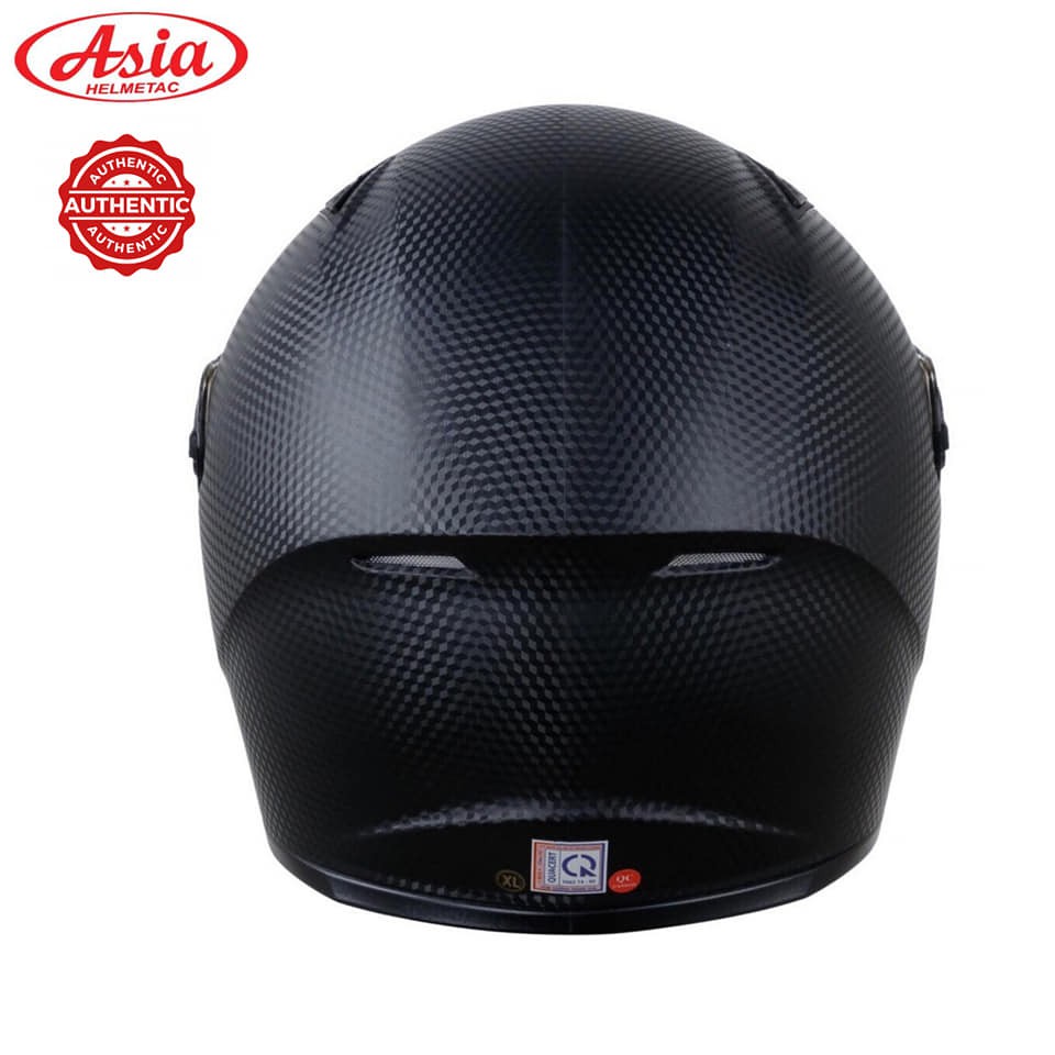 Mũ bảo hiểm Fullface có cằm siêu chất - Asia MT136 chính hãng - Màu đen vân Carbon - Bảo hành 12 tháng