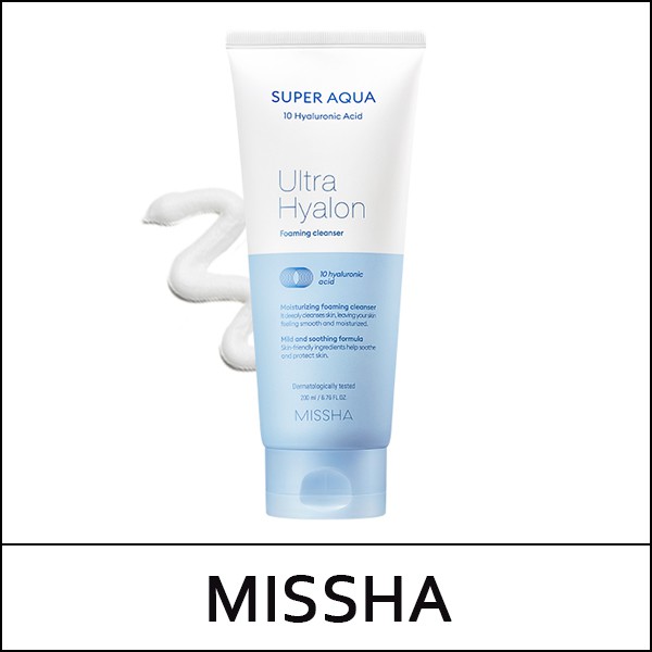 Sữa rửa mặt tạo bọt dưỡng ẩm chuyên sâu Missha Super Aqua Ultra Hyalron Foaming Cleanser 200ml