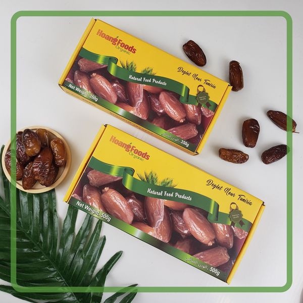 Chà Là Rời Deglet Nour Thượng Hạng, Organic Nhập Khẩu Tunisia - Hộp 350gr, Hộp 500gr