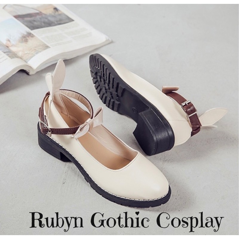 [Sẵn]  Giày Búp Bê Lolita Nơ Thỏ phong cách cosplay ( Size 35 - 39 )