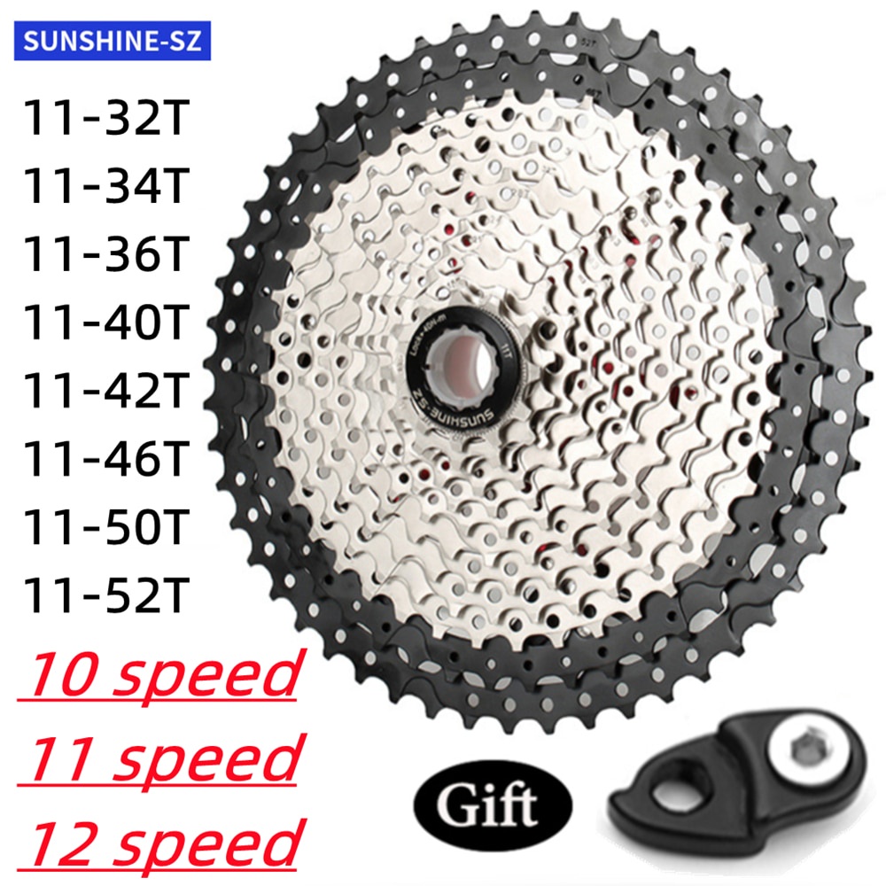 Líp Sunshine HG 8/9/10/11/12 Tốc Độ Đường/Xe Đạp MTB Freewheel 11-30/32/36/40/42/46/50/52T Xích Cho Shimano/SRAM