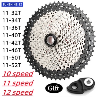Líp sunshine hg 8/9/10/11/12 tốc độ đường/xe đạp mtb freewheel 11-30/32/36/40/42/46/50/52t xích cho shimano/sram