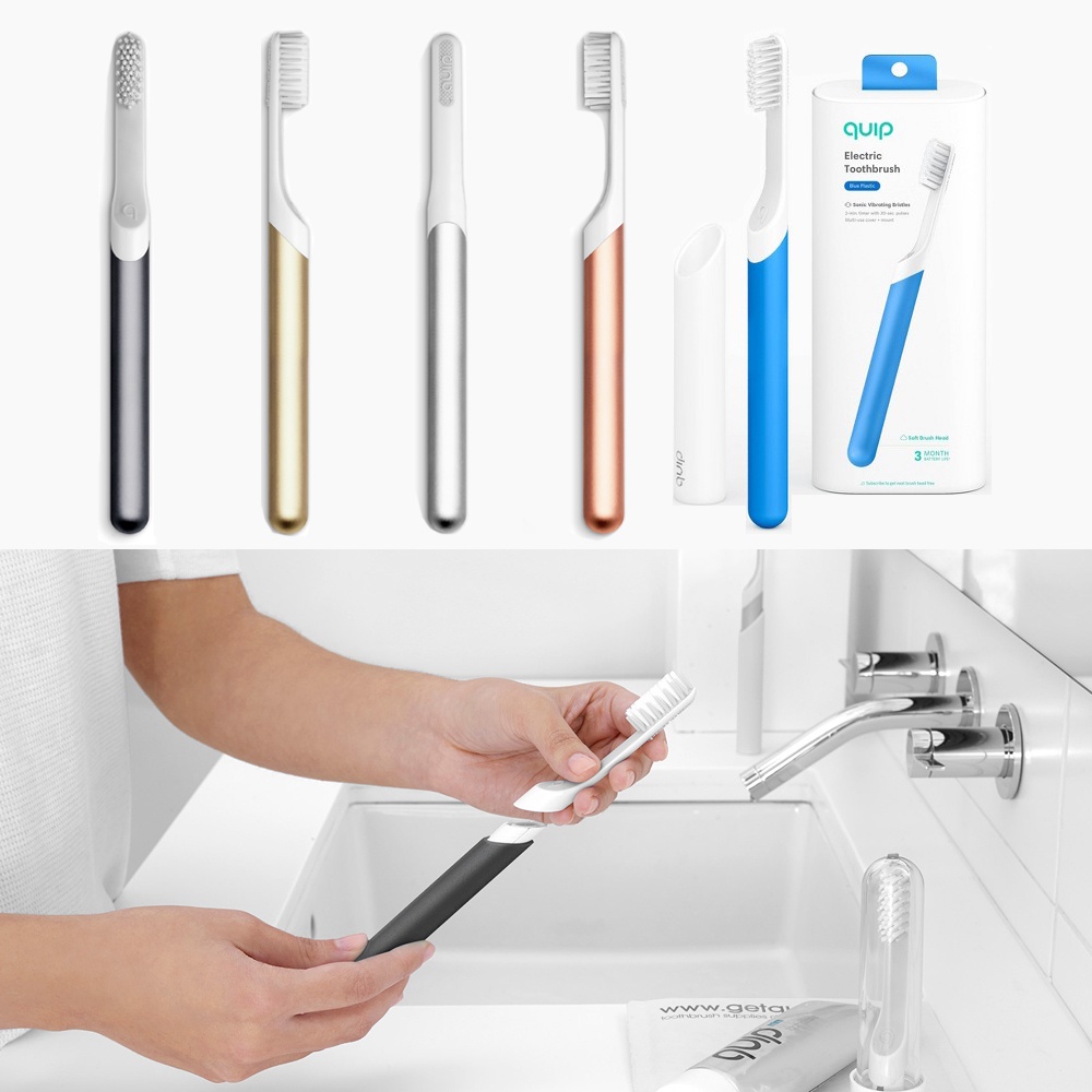 Bàn chải răng pin điện Quip Sonic Vibrating Bristies Soft Brush Head( giao màu ngẩu nhiên)