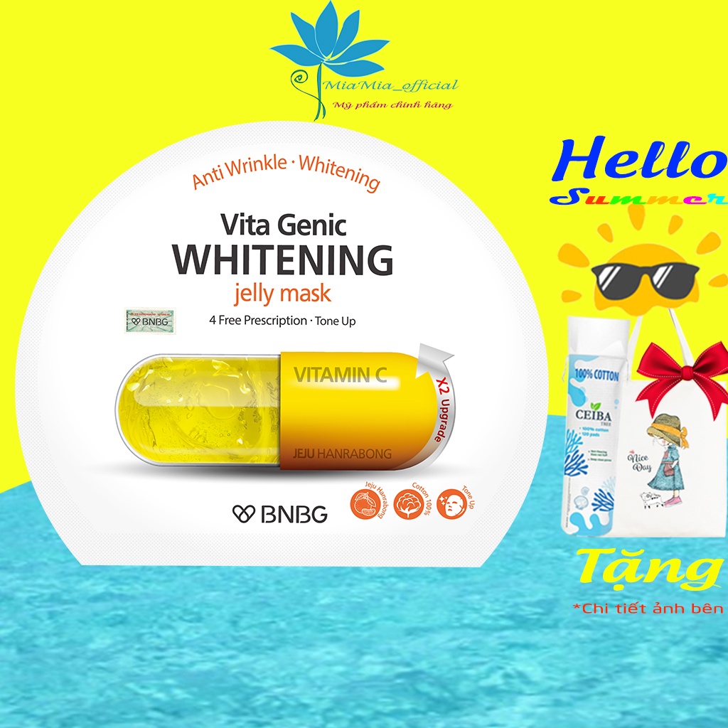 BNBG Vàng [MIẾNG LẺ] Mặt Nạ Dưỡng Trắng Vita Genic Whitening Jelly Mask Dưỡng Trắng 30ml [NHẬP KHẨU CHÍNH HÃNG]