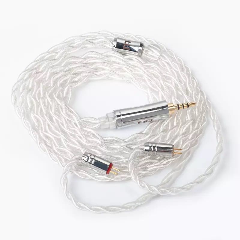 TRI Through 4 Core High purity 5N Single Crystal Copper winding cable 2pin/MMCX/QDC/TFZ with 2.5/3.5/4.4 Connector KS2