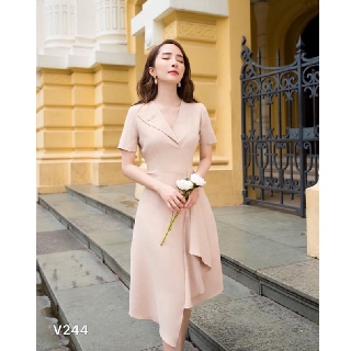 [VIDEO + ẢNH THÂT] VÁY CỔ VEST BÈO LỆCH CAO CẤP V244