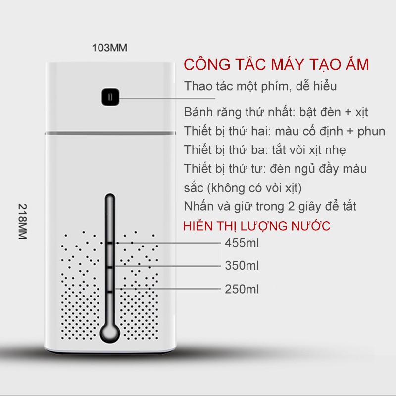 máy tạo ẩm usb, máy phun sương công suất lớn, máy khuếch tán hương thơm nhỏ để bàn mini[GM-JSQ30]