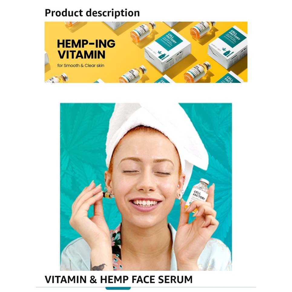 [Siêu Phẩm] Serum sativa 2 trong 1 Vitamin C - HA dưỡng ẩm từ hạt Gai Dầu - Cell Factory Phiên Bản Nội địa Mỹ