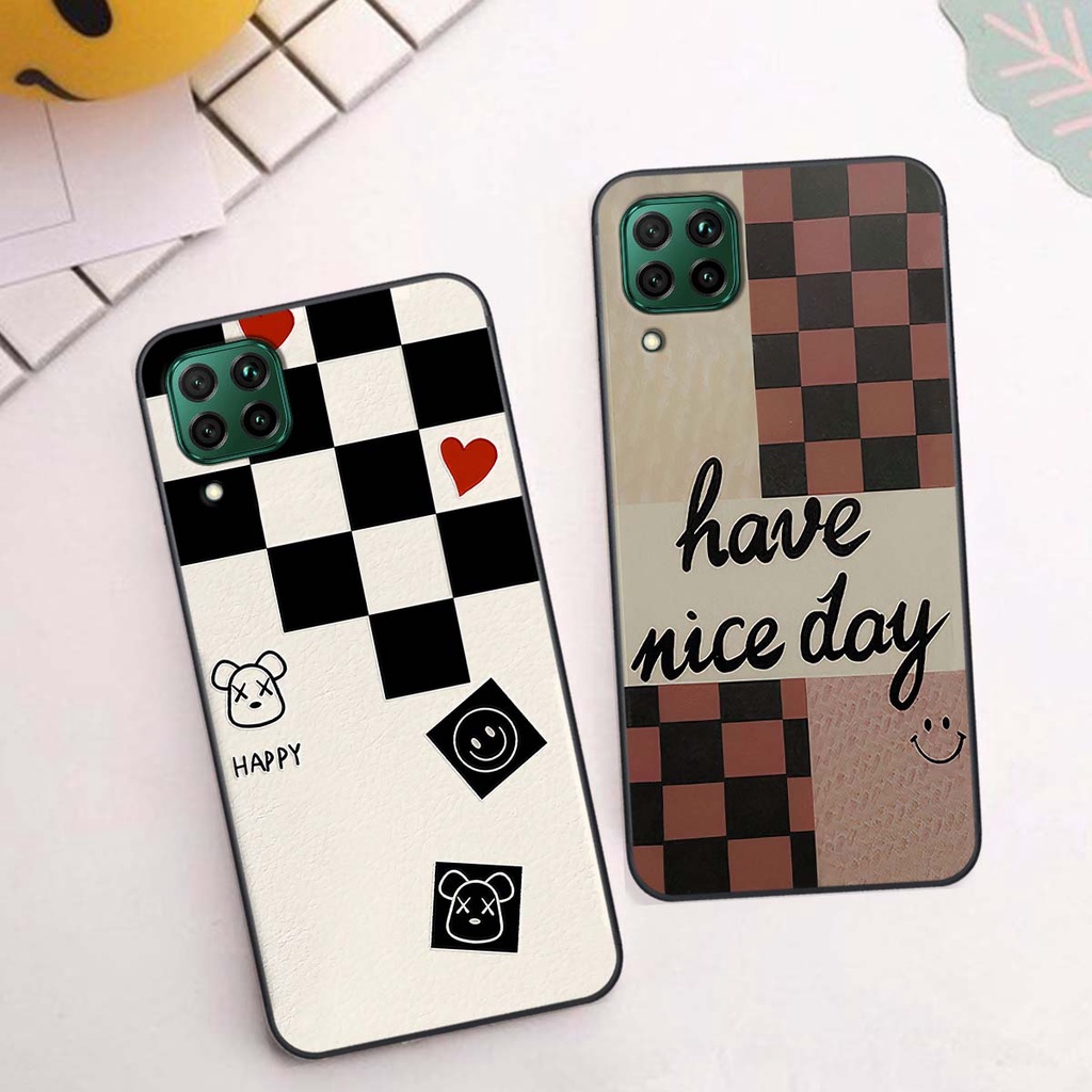 Ốp Huawei Nova 7i caro trái tim cá tính, thời trang siêu đẹp, siêu phong cách