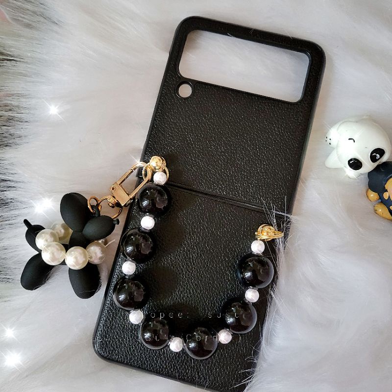 Ốp Samsung Galaxy Z Flip 3 - ZFlip 3 - ZFlip3 - Flip3 5G kèm dây cún poodle đáng yêu