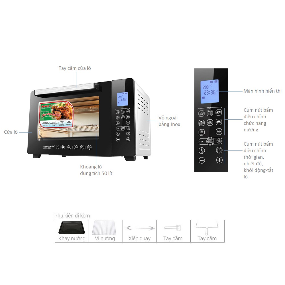 Lò nướng Sanaky VH-5088N2D chính hãng siêu rẻ
