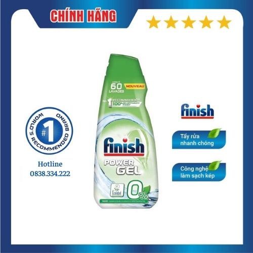 [HCM] Gel rửa chén bát Finish Eco 0% 900ml - Không hoá chất nặng