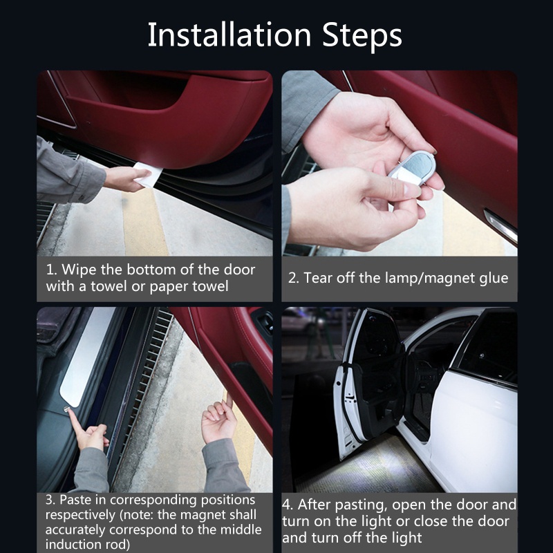 Bộ 2 Đèn Tín Hiệu Gắn Cửa Xe Hơi Kèm Sạc USB Tiện Dụng