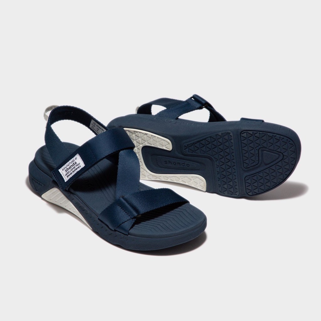 Giày Sandals SHONDO F7 Racing đế xanh phối trắng quai xanh đen - F7R3535