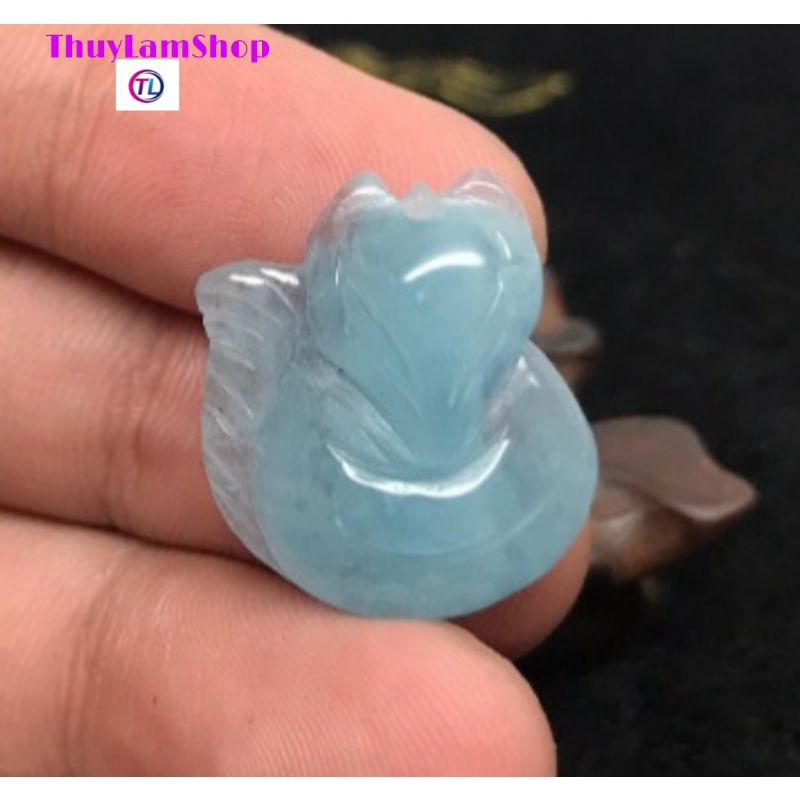 Hồ ly cửu vĩ 9 đuôi đá xanh dương mệnh thủy-mộc (aquamarine )