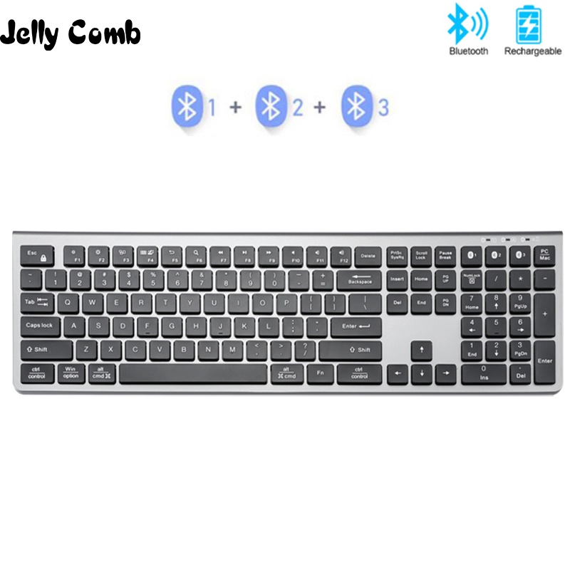 Bàn phím bluetooth Jomaa không dây 108 phím có thể sạc lại được cho máy tính bảng Laptop 3Device
