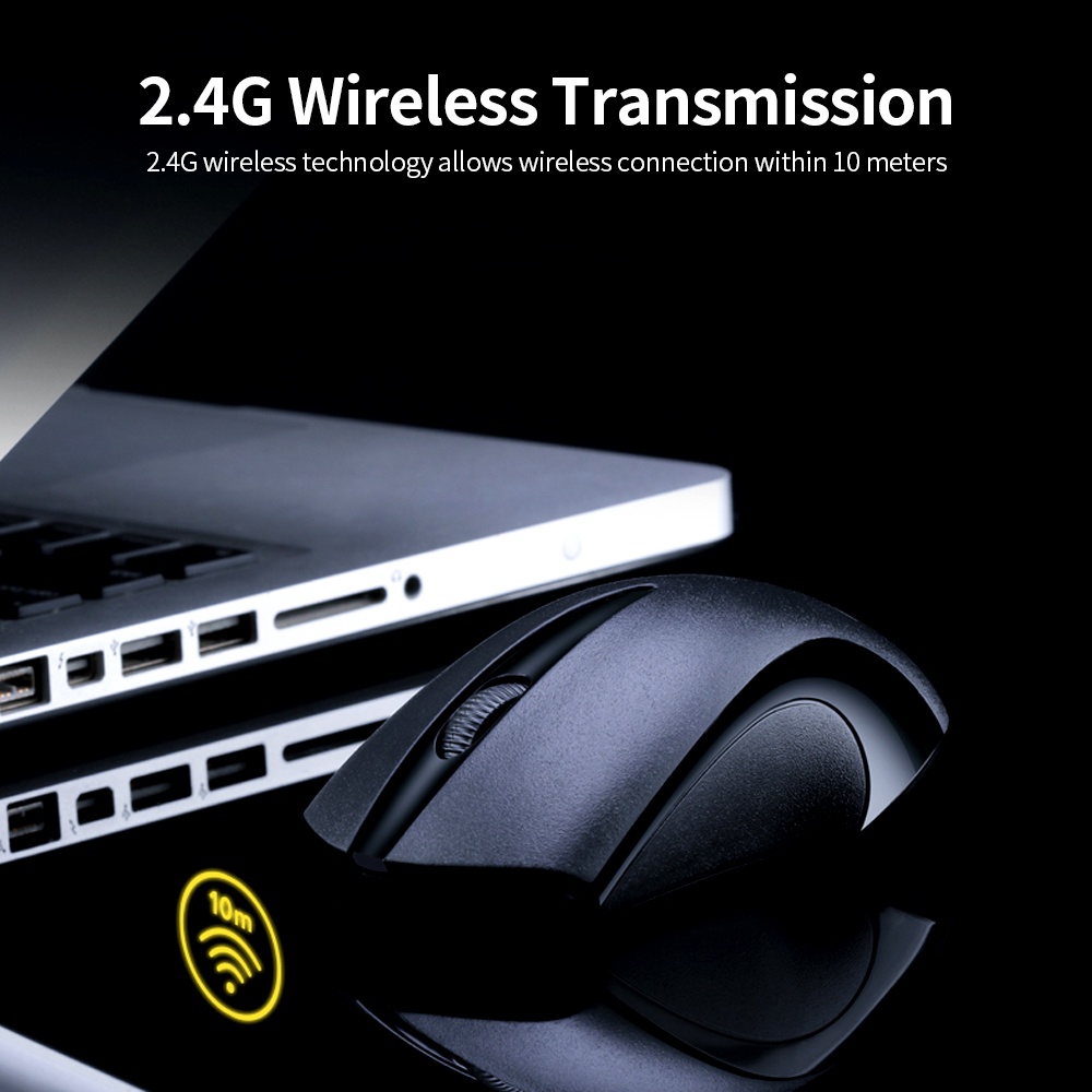 Chuột Quang Không Dây T-WOLF Q2 2.4G 1600 DPI Cho PC / Laptop