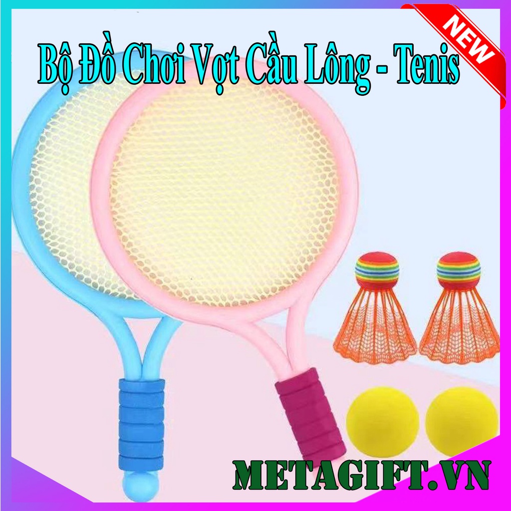 Bộ vợt cầu lông cho bé 2in1 kiêm tennis đồ chơi trẻ em đánh cầu lông vận động