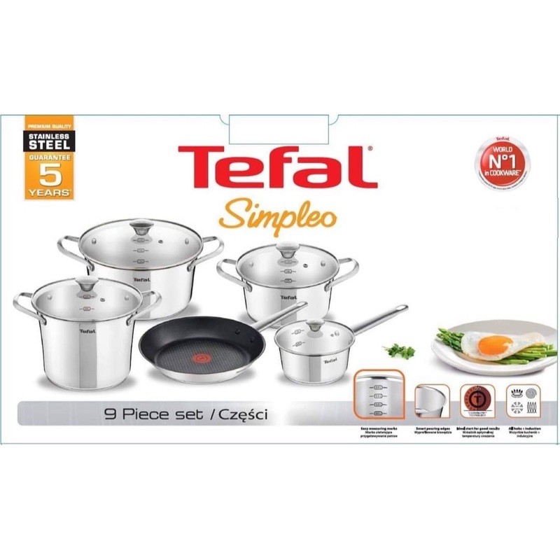Bộ nồi chảo inox tefal 5 món ( có chảo 28 cm) hàng xuất khẩu