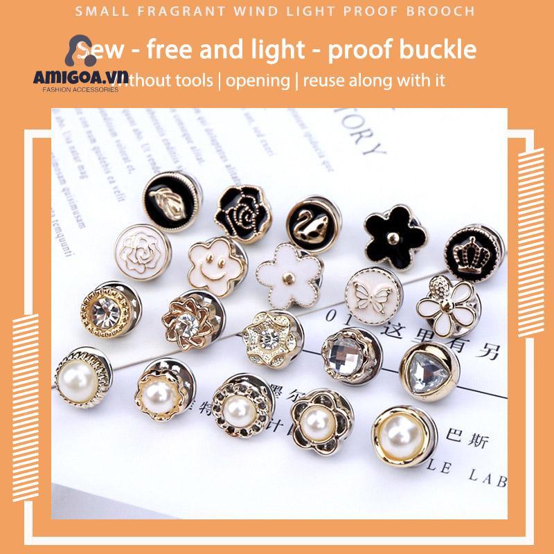 Nút trang trí áo khoác cardigan có thể tháo rời không cần may cho nữ