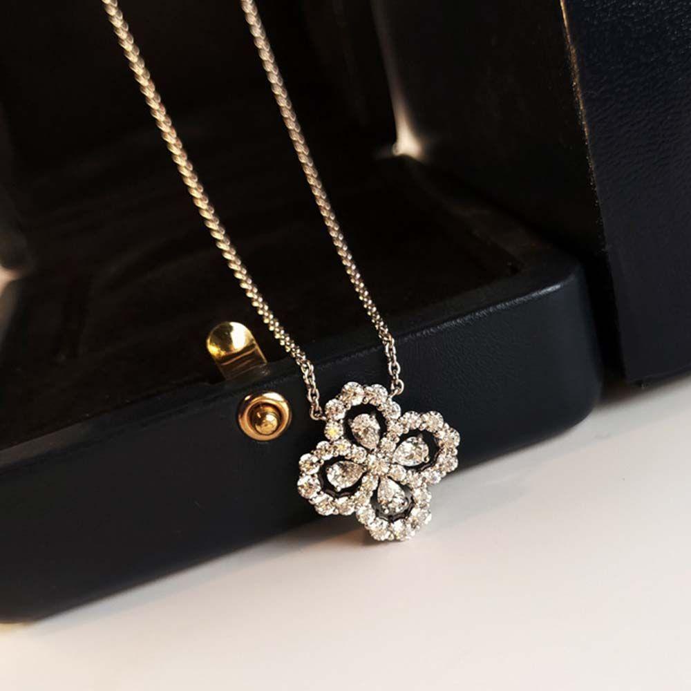 VANES1 Vòng Cổ Cỏ May Mắn Lấp Lánh Phong Cách Hàn Quốc Thanh Lịch Dành Cho Nữ