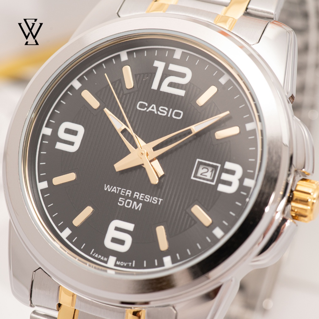 Đồng Hồ Quartz Nam Casio WATCHSTORE MTP-1314SG-1AVDF Thiết Kế Kính Khoáng 45mm, Dây Kim Loại, Vỏ Thép Không Gỉ