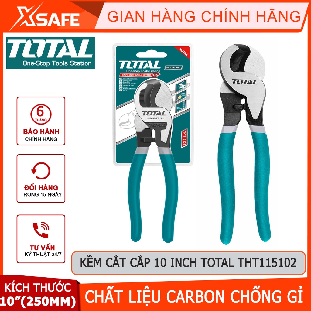 Kềm cắt cáp đầu lớn TOTAL THT115102 Kìm cắt cáp 10 inch, thép carbon 55#, đen bóng -