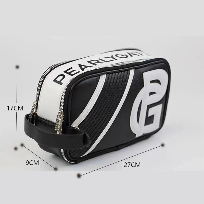 Túi Golf Da Đen Trắng Cao Cấp - Pouch Bag