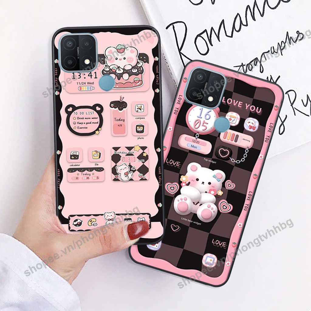Ốp lưng Oppo A15 / A15s gấu,thỏ trắng , đồng hồ dễ thương cute cực đẹp