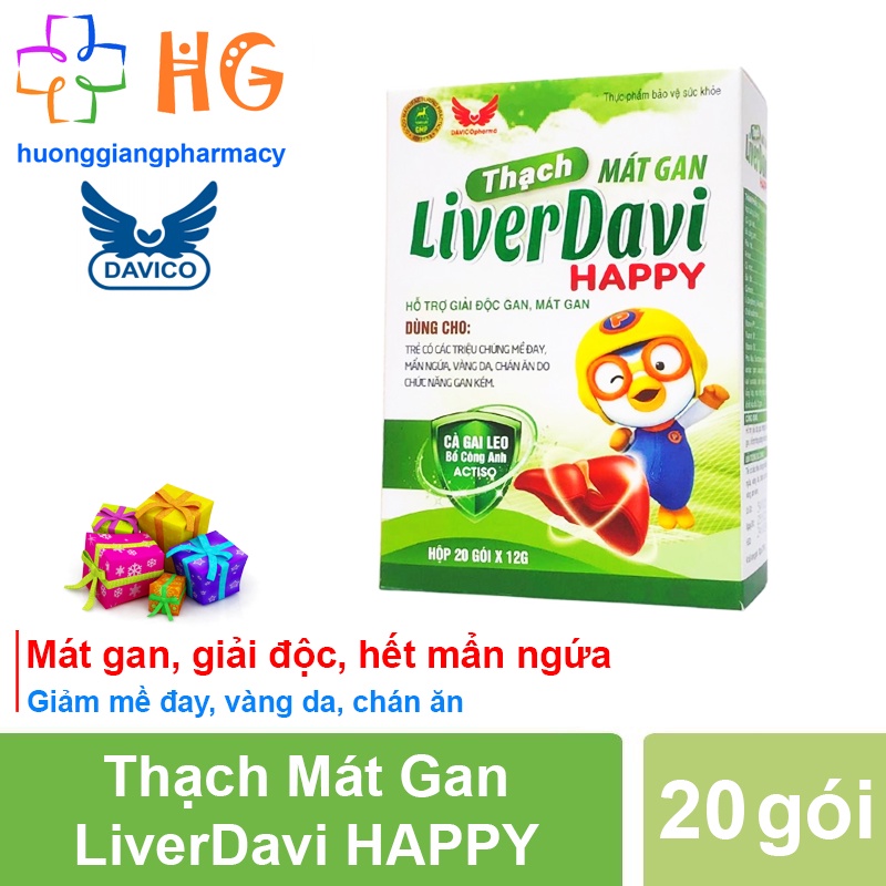Thạch Mát gan Liver David Happy Mát gan Giải độc gan Thanh nhiệt giải độc Tăng cường sức khỏe Giảm Vàng da Mề đay