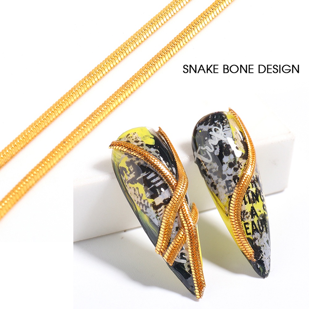 Phụ Kiện Trang Trí Móng Tay 3D Kiểu Mắt Xích Bằng Kim Loại Phong Cách Punk Nhật Bản DIY