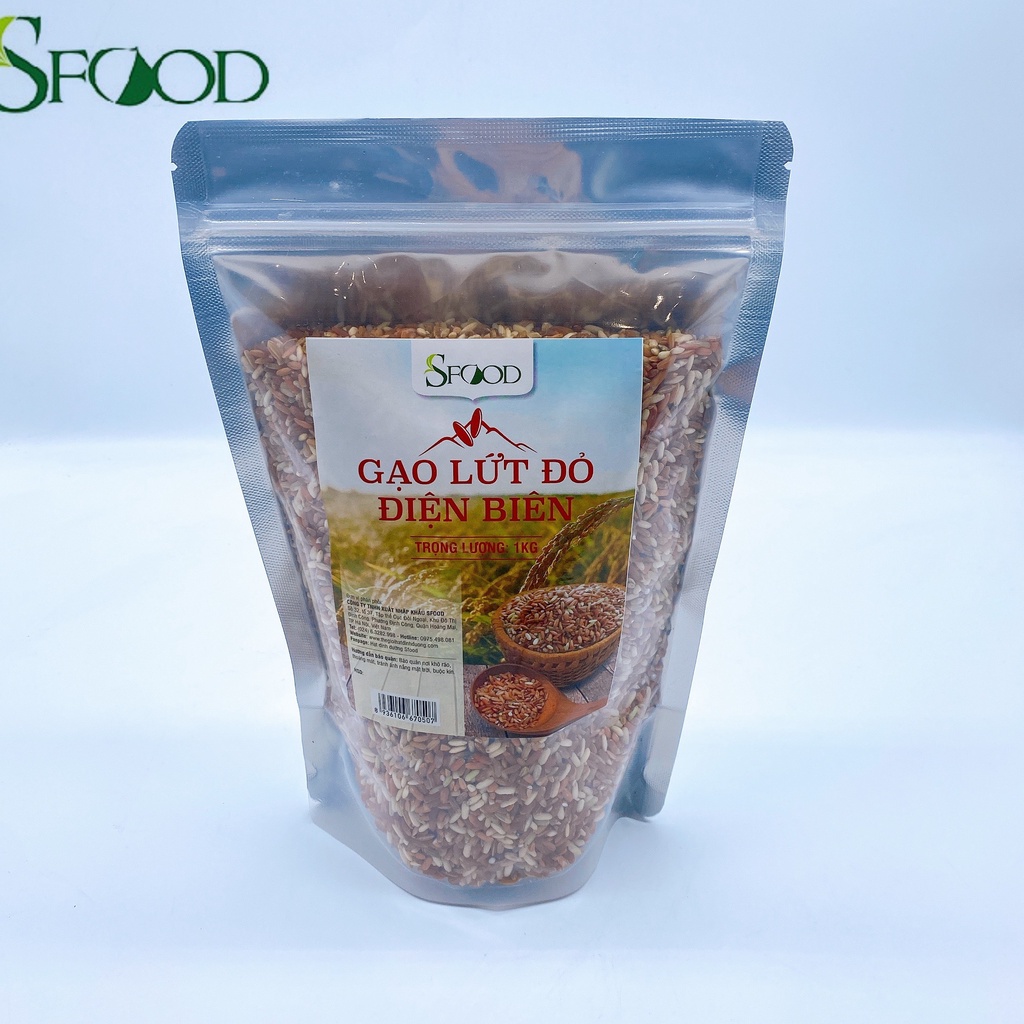 Gạo lứt đỏ SFOOD 1kg, gạo lứt Điện Biên