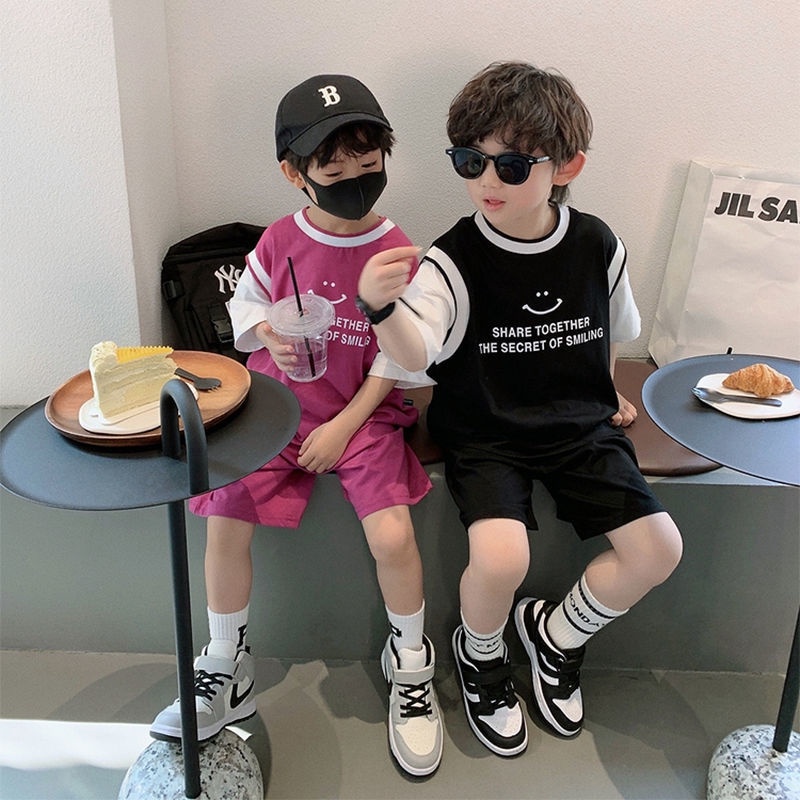 Bộ Đồ Thể Thao Áo Thun Tay Ngắn Quần Đùi Thời Trang Mùa Hè Dành Cho Bé Trai 2022