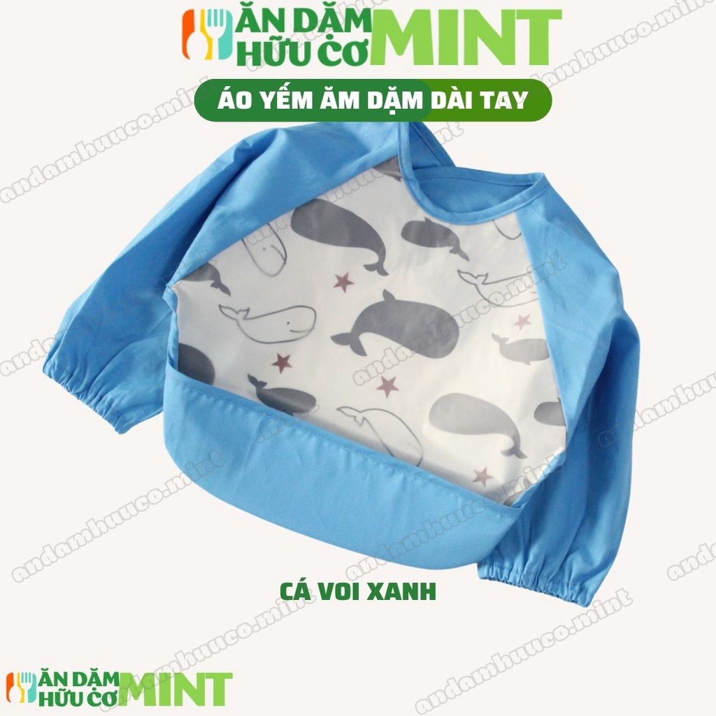 Áo yếm ăn dặm dài tay yếm ăn dặm chống thấm cho bé từ 6m+ Ăn dặm hữu cơ Mint