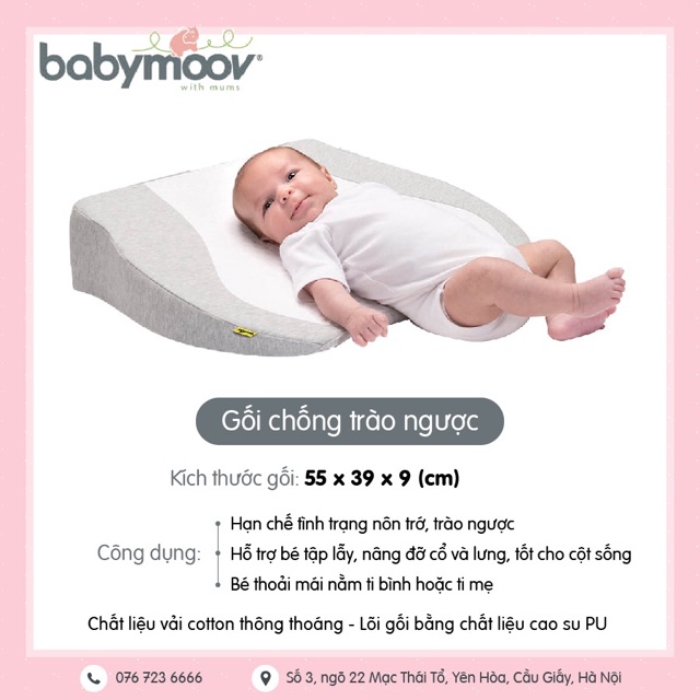 Combo Gối chống trào ngược Babymoov và đệm ngủ đúng tư thế JJOVCE