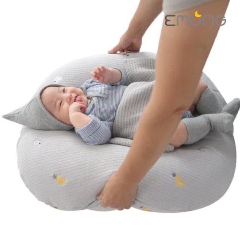 Gối chống trào ngược Emong Hàn Quốc - Vải cotton thêu cao cấp
