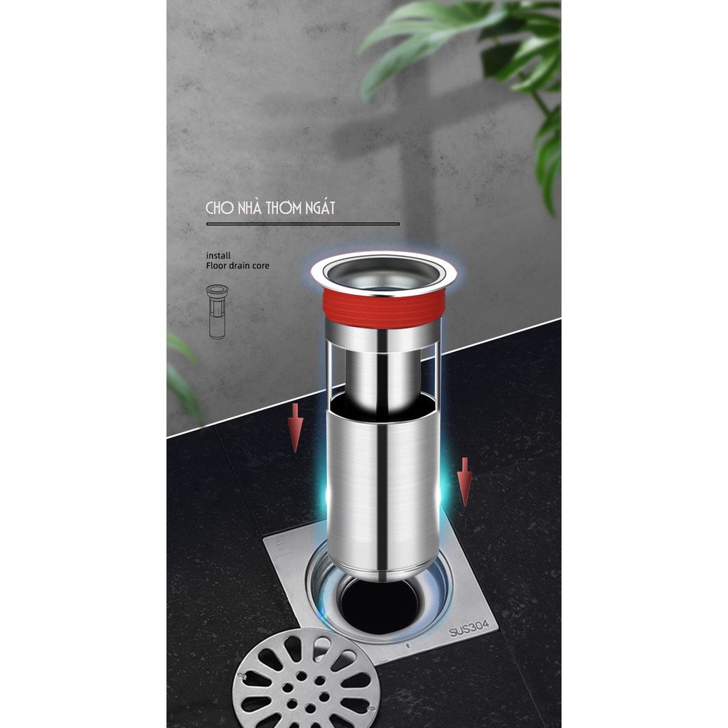 Phụ kiện Ngăn mùi nhà tắm - INOX 304 lắp thoát sàn chống mùi hôi ngăn vi khuẩn trào ngược lên Size D: 4cm-7.5cm – DH3012
