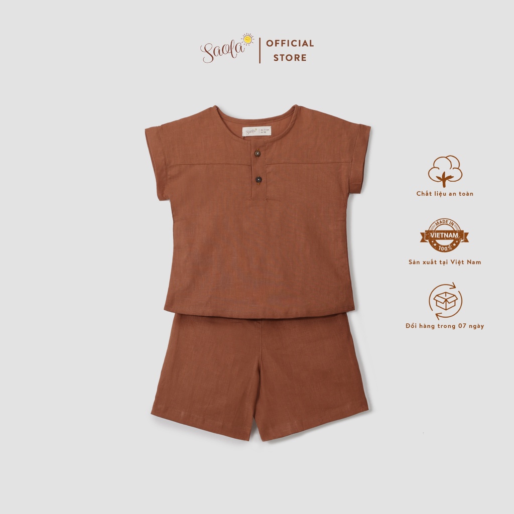 Bộ Áo Quần Linen Thoáng Mát Cho Bé Trai / Bé Gái - PULPO SET - SEL010 - SAOLA KIDS CLOTHING