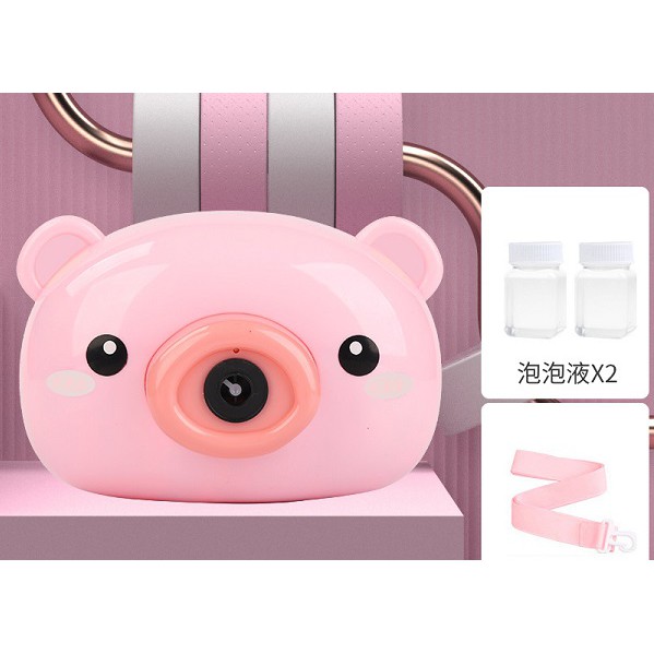 Đồ Chơi Cho Bé, Đồ Chơi Máy Ảnh Thổi Bong Bóng Hình Heo Hồng Cho Bé
