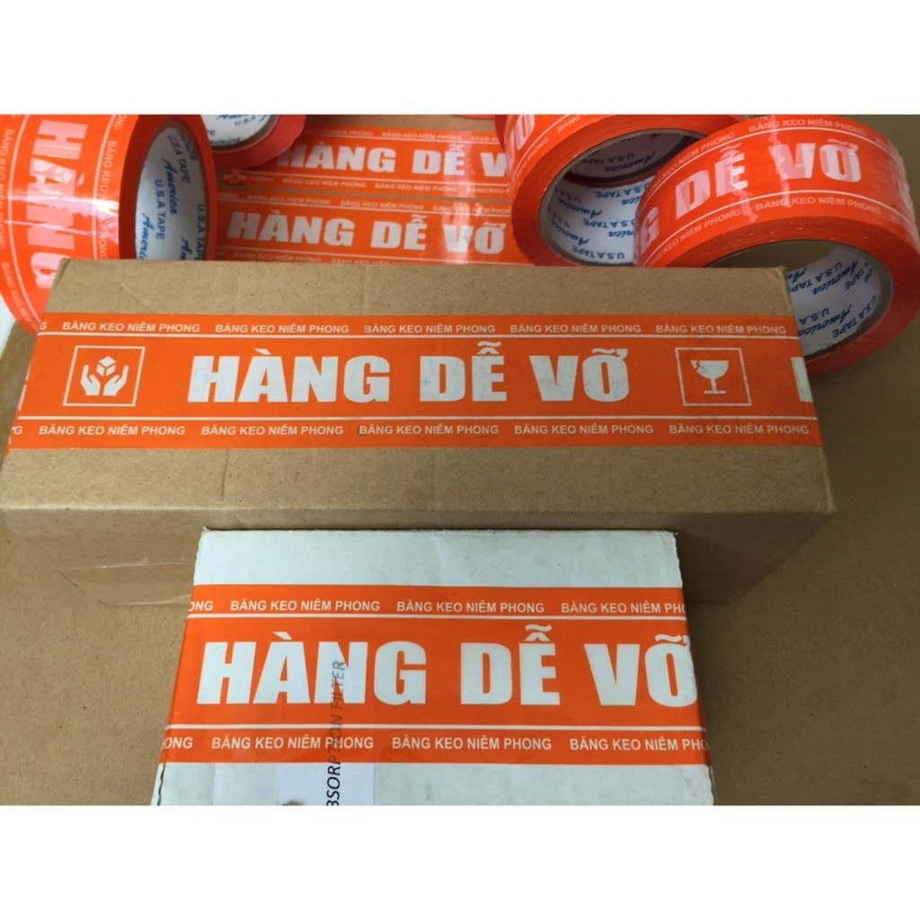 1 Cây băng keo hàng dễ vỡ màu cam giá rẻ