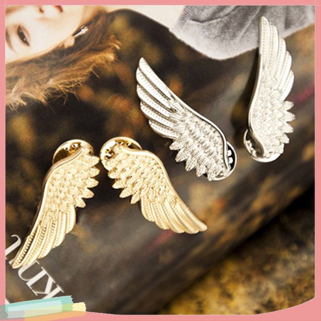 Bộ 2 Ghim Cài Áo Hình Đôi Cánh Đính Đá Lấp Lánh Thời Trang