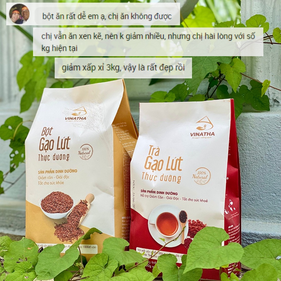 Combo Thực dưỡng bột gạo lứt giảm cân ăn kiêng Vinatha + Trà gạo lứt VINATHA  - VNT04