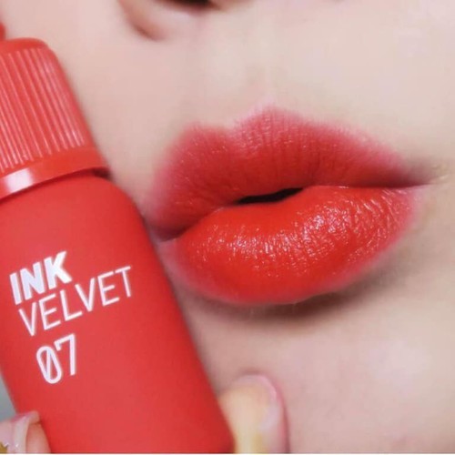 {CHÍNH HÃNG} Son Kem Lì Peripera Ink Velvet Lip Tint New 2019 màu 07- đỏ cam siêu đẹp