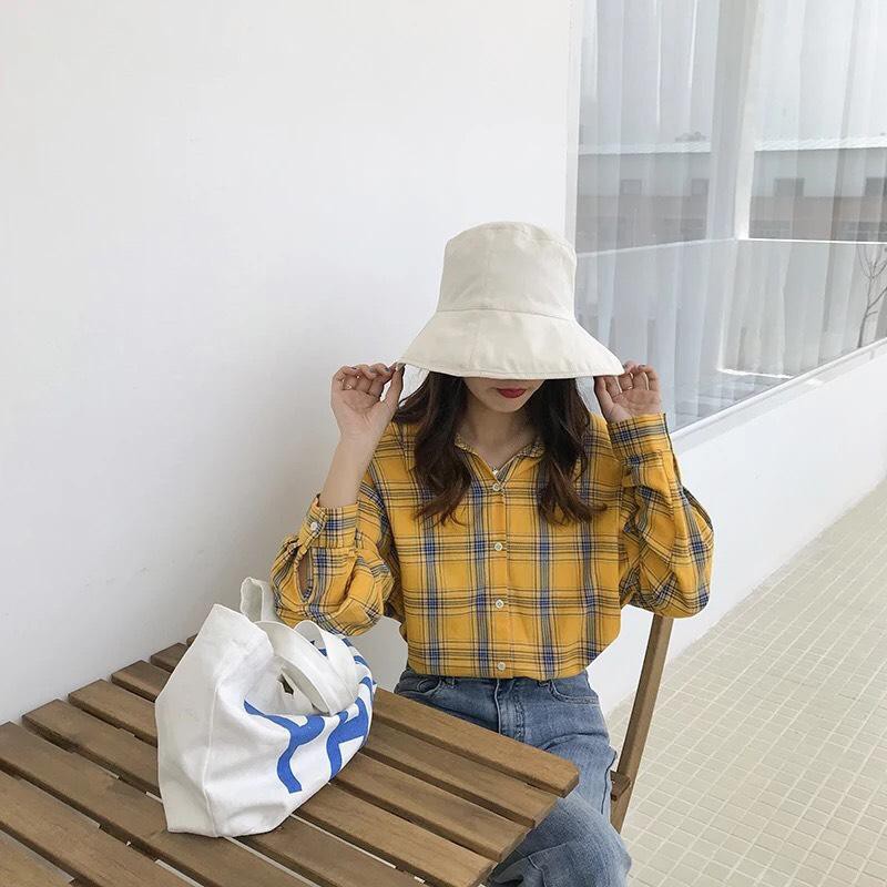 Áo sơ mi nữ tay dài sọc caro giá rẻ siêu đẹp ( hình thật ) | BigBuy360 - bigbuy360.vn