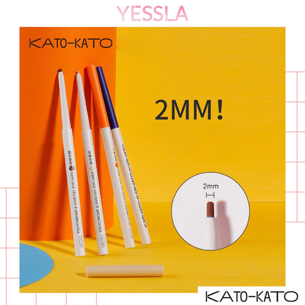 KATO – Bút kẻ mắt không thấm nước, lâu trôi Kato-Kato Polychrome & Vivid Gel Eyeliner