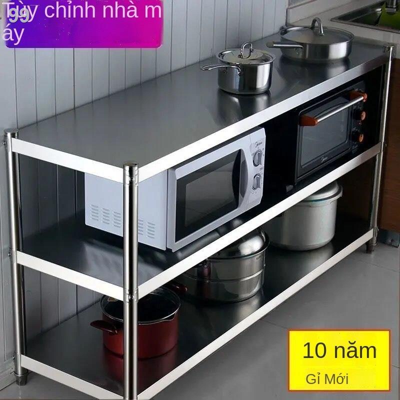 【hàng mới】Kệ bếp inox ba tầng cao cấp âm sàn đa năng lò vi sóng nướng giá để nồi