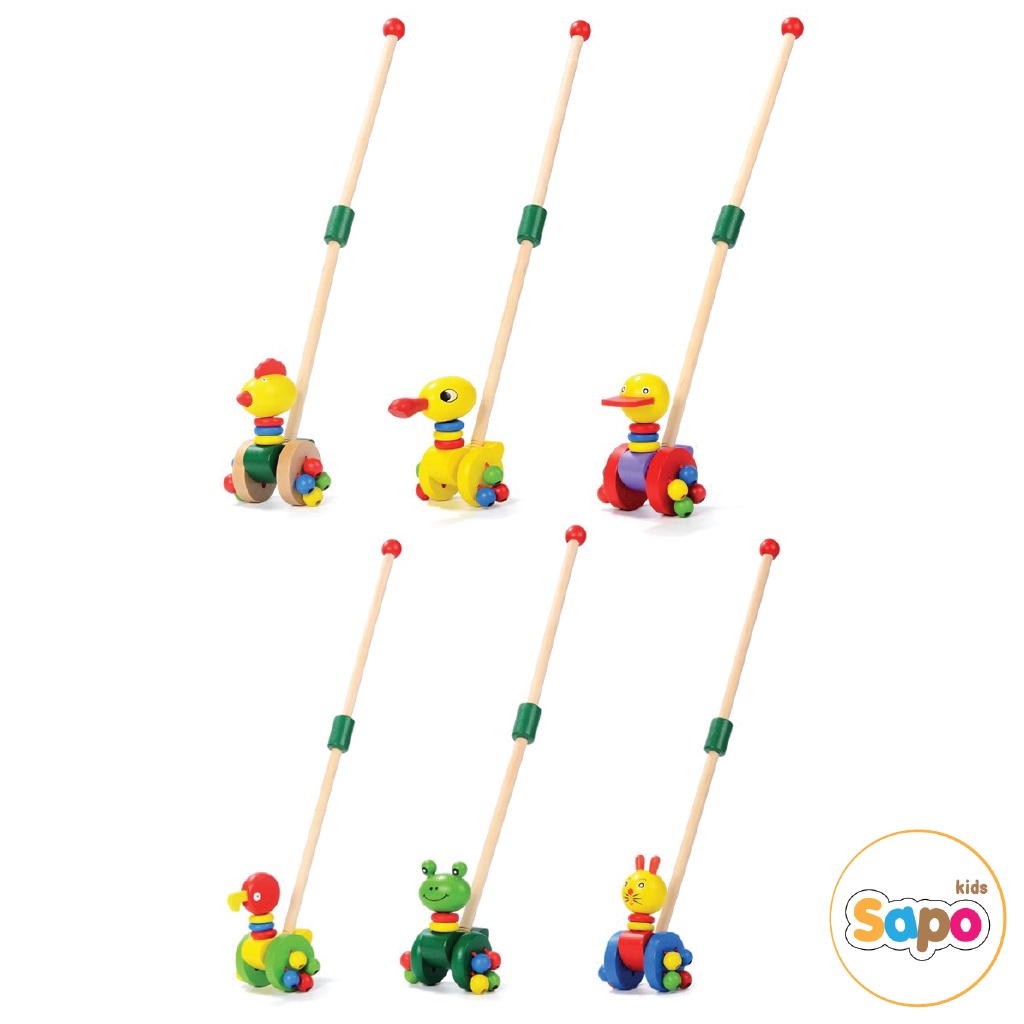 Đồ chơi xe đẩy gỗ hình thú cho trẻ sapo kids