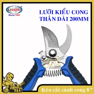 Kéo cắt cành kiểu Anh 8" mỏ cong Licota