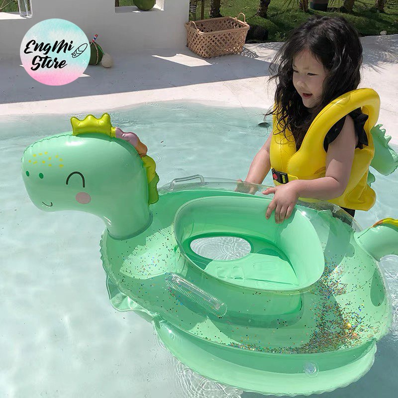 Phao Bơi Khủng Long Ins Kèm Bơm - Chống Lật An Toàn Cho Bé 0-9 Tuổi Hottrend