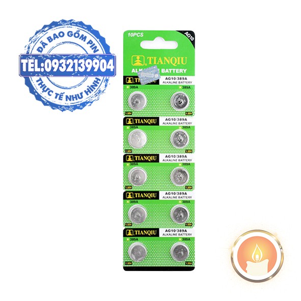 Vỉ 10 viên pin nút AG10 LR1130